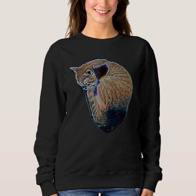 Sudadera Pintura abstracta digital de un gato 55 (Anverso)