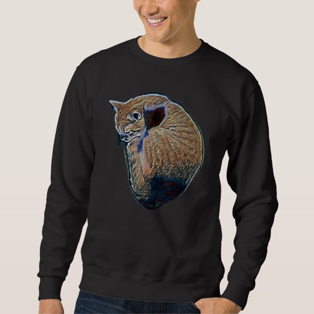 Sudadera Pintura abstracta digital de un gato 55 (Anverso)