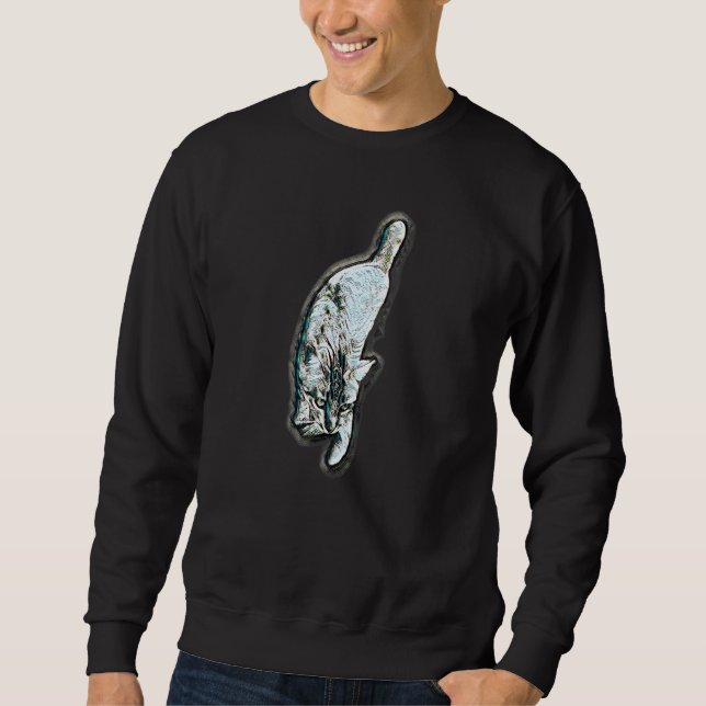 Sudadera Pintura abstracta digital de un gato 63 (Anverso)
