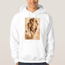 Pintura abstracta majestuosa del león dorado Arte 