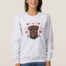 Sudadera Pintura al óleo de San Valentín de Rottweiler Retr