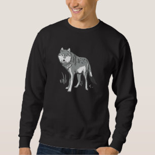 Sudadera Pintura artística de lobo con pincel colorido como