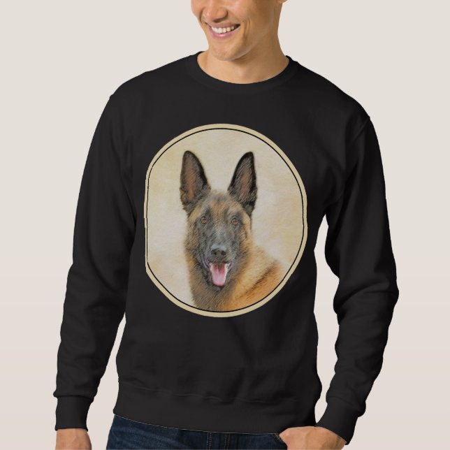Sudadera Pintura belga malinois - Arte de perro original (Anverso)