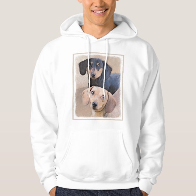 Sudadera Pintura Dachshund (suave) - Arte Perro Original (Anverso)