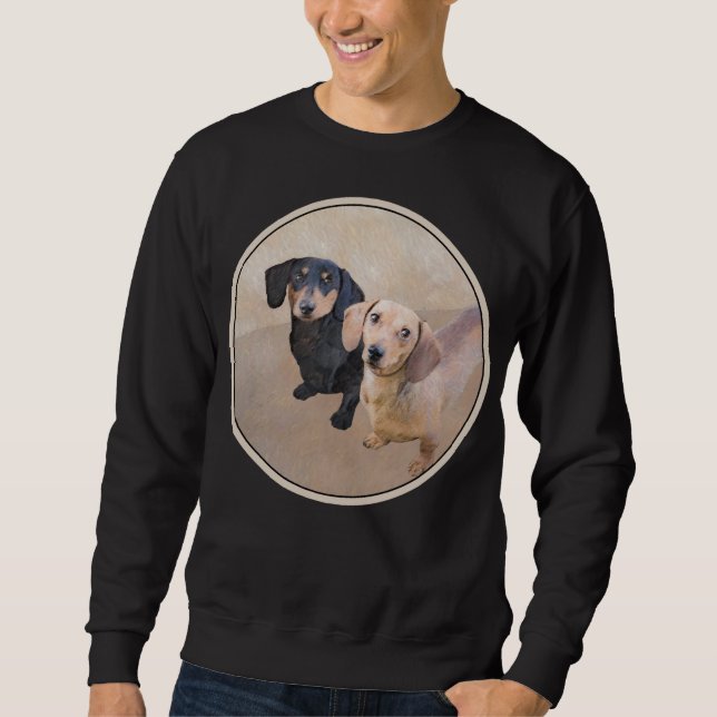 Sudadera Pintura Dachshund (suave) - Arte Perro Original (Anverso)