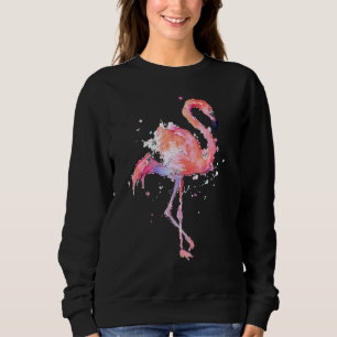Sudadera Pintura de acuarela rosa Flamingo Bird