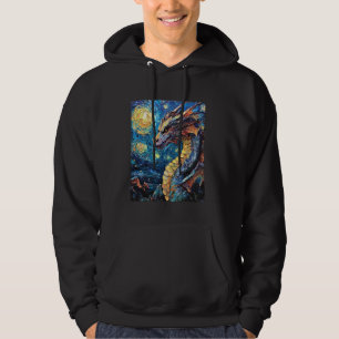 Sudadera Pintura de arte moderno Dragón nocturno Van Gogh S