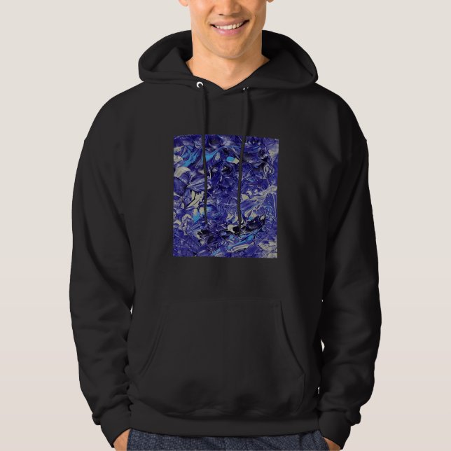 Sudadera Pintura De Arte Resumen Azul Y Blanco (Anverso)