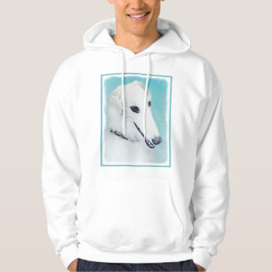 Sudadera Pintura de Borzoi (blanco) - Arte de perro origina
