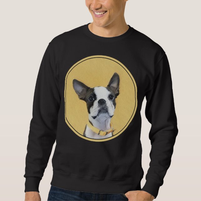 Sudadera Pintura de Boston Terrier - Arte de Perro Original (Anverso)