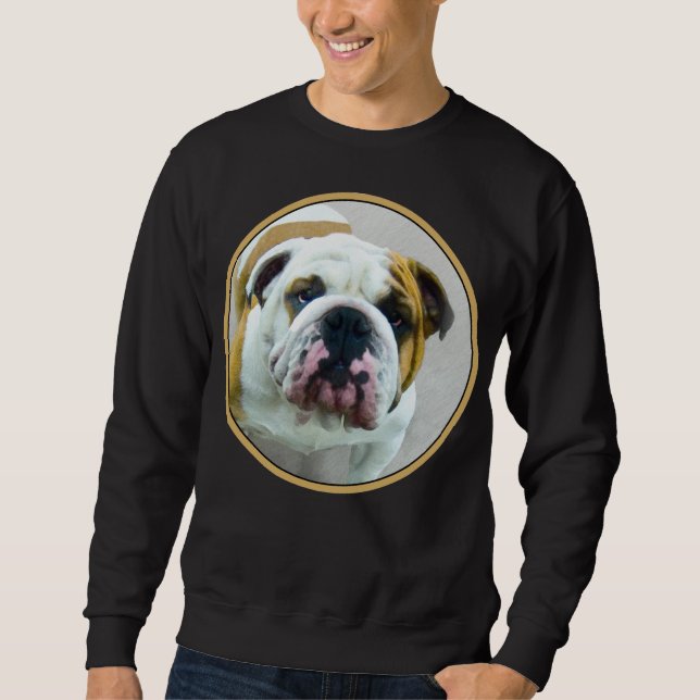 Sudadera Pintura de bulldog - Arte de perros original y lin (Anverso)