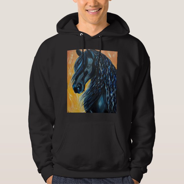 Sudadera Pintura de caballo negro (Anverso)