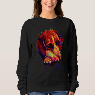 Sudadera Pintura de Cachorro de Perro con Mano de Beagle Co