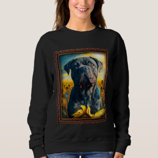 Sudadera Pintura de Cane Corso Girasol Flor Mamá Mujeres Fl