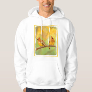 Sudadera Pintura de cedro Waxwing - Arte de perro original