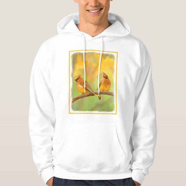 Sudadera Pintura de cedro Waxwing - Arte de perro original  (Anverso)