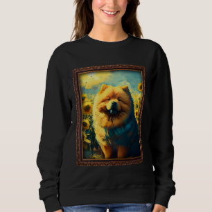 Sudadera Pintura de Chow Chow Girasol Flor Mamá Mujeres Flo