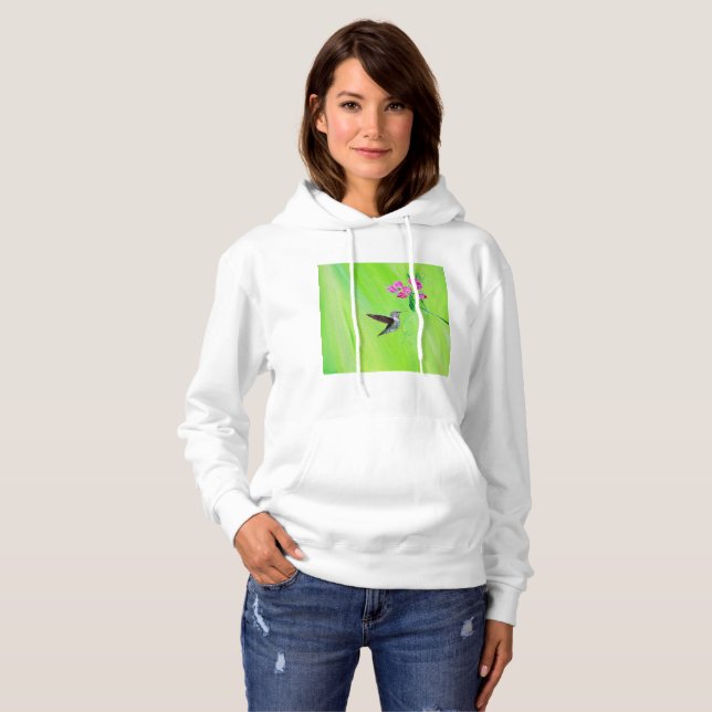 Sudadera Pintura de colibrí y guisantes dulces (Anverso completo)