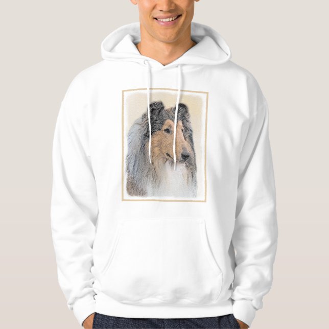 Sudadera Pintura de Collie (Rough) - Arte de Perro Original (Anverso)