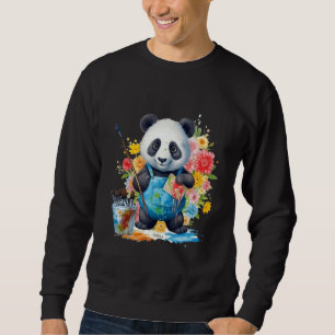 Sudadera Pintura de color de agua Panda Bear Artist Paint P