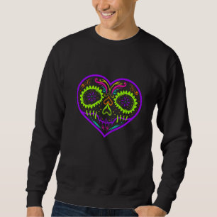 Sudadera Pintura De Cráneo De Azúcar En Forma De Corazón Pa