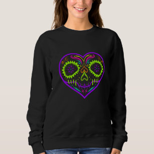Sudadera Pintura De Cráneo De Azúcar En Forma De Corazón Pa