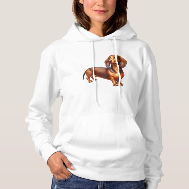 Sudadera Pintura de Dachshund - Paintin acuarela de perro d (Anverso)