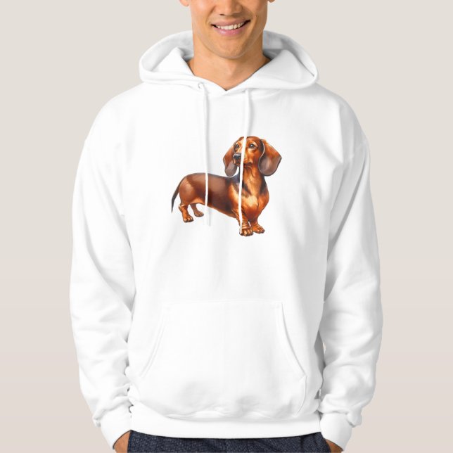 Sudadera Pintura de Dachshund - Paintin acuarela de perro d (Anverso)