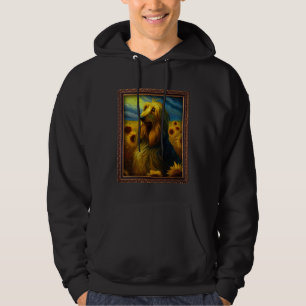 Sudadera Pintura de galgo afgano Flor de girasol Mamá Mujer