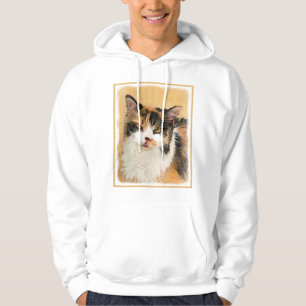 Sudadera Pintura de gato calico - Arte de gato original lin