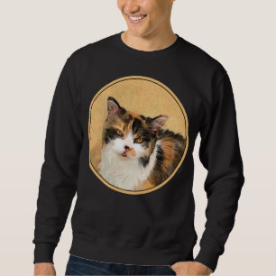 Sudadera Pintura de gato calico - Arte de gato original lin