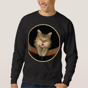 Sudadera Pintura de gato loco - Arte de gato original lindo