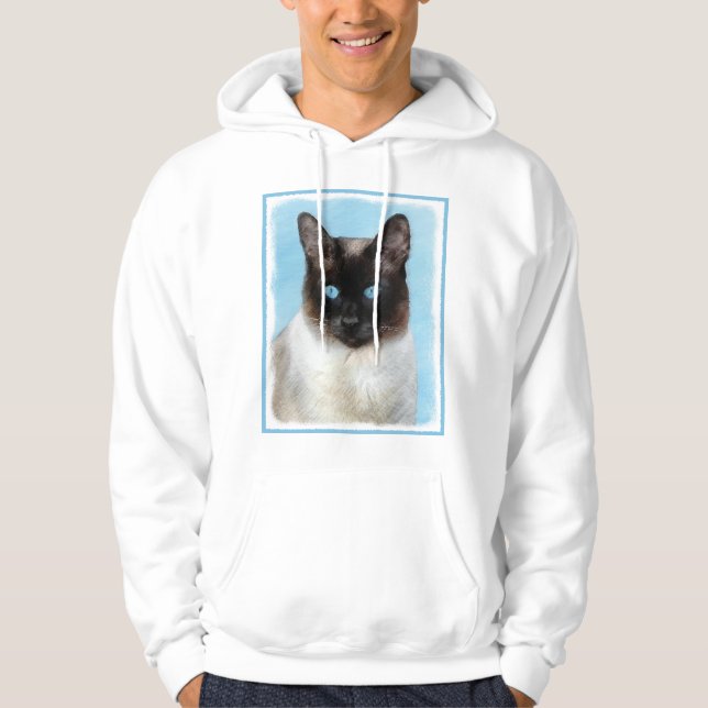 Sudadera Pintura de gatos siamesa - Arte de gatos original  (Anverso)