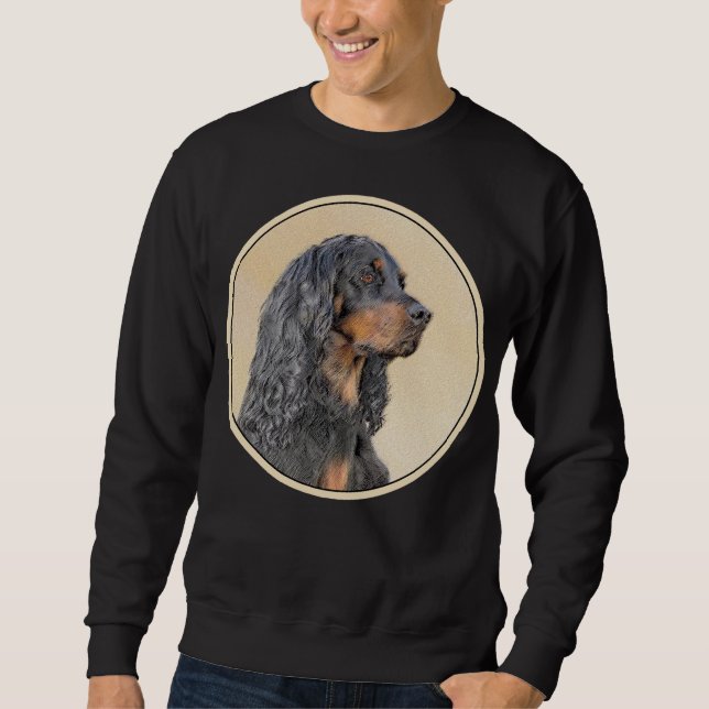 Sudadera Pintura de Gordon Setter - Arte de Perro Original. (Anverso)