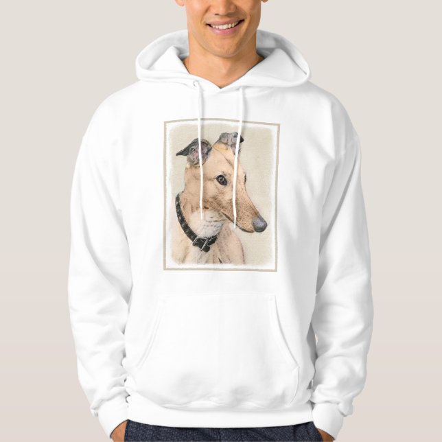 Sudadera Pintura de Greyhound - Arte de perros original muy (Anverso)