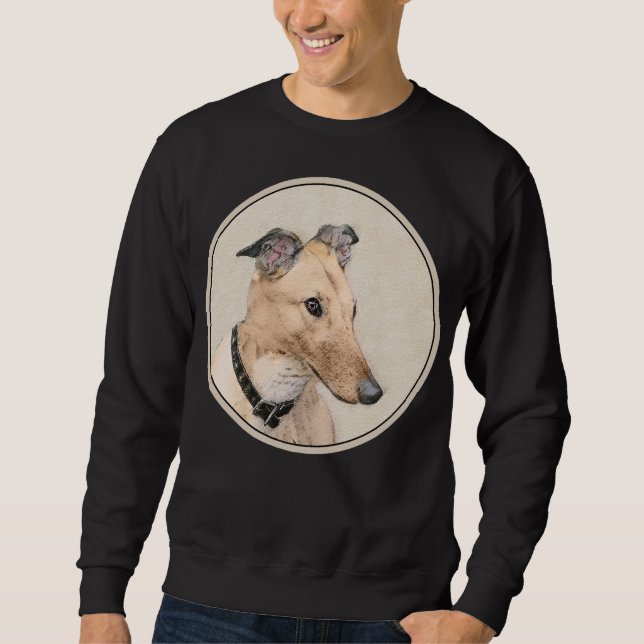 Sudadera Pintura de Greyhound - Arte de perros original muy (Anverso)