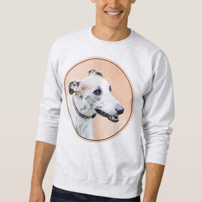 Sudadera Pintura de Greyhound - Arte de perros original muy (Anverso)