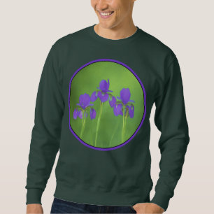 Sudadera Pintura de iris morado - Arte de flores original