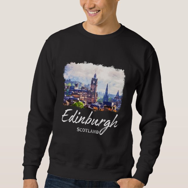 Sudadera Pintura de la acuarela de Edimburgo (Anverso)