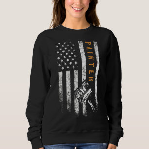 Sudadera Pintura de la bandera norteamericana pintadora