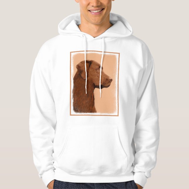 Sudadera Pintura de Labrador Recuperador (Chocolate) - Arte (Anverso)
