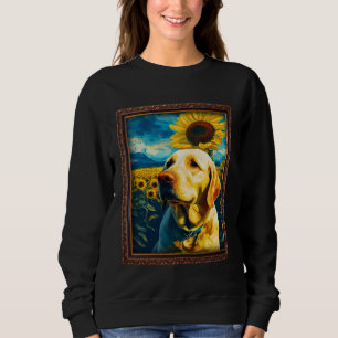 Sudadera Pintura de Labrador Retriever Flor de Girasol Mamá