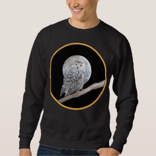 Sudadera Pintura de lechuza y luna - Arte original de aves
