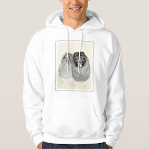 Sudadera Pintura de madre y hijo Keeshond - Arte de perro o