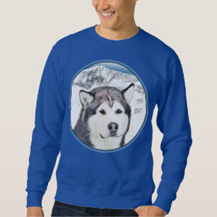 Sudadera Pintura de Malamute de Alaska - Arte de Perro Orig