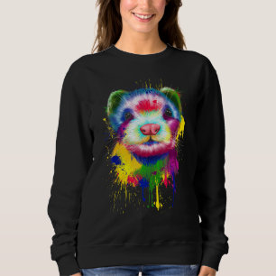 Sudadera Pintura de mano de obra de arte de Ferret Mascota