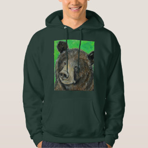 Sudadera Pintura de oso pardo pensativo