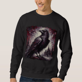 Sudadera Pintura de pájaro de gallo gótico Raven Crow de ar