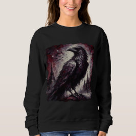 Sudadera Pintura de pájaro de gallo gótico Raven Crow de ar