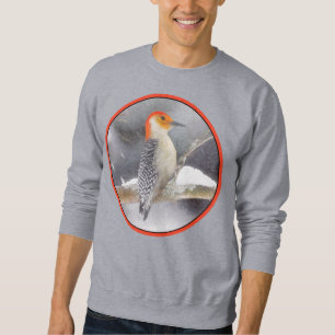 Sudadera Pintura de pájaro de madera roja